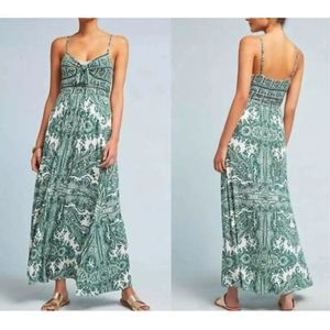 Moulinette Soeurs Green and White Maxi Dress